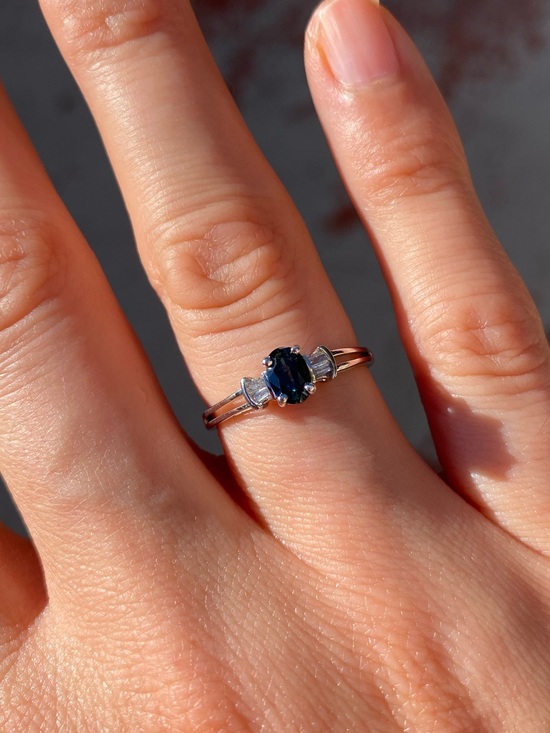 Zales Jewelry - 14k White Gold Sapphire Ring